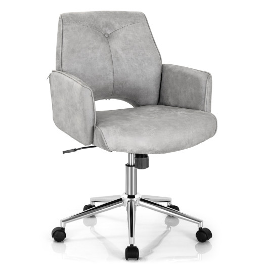 Gray Adjustable Mid Back Office Chair with Rocking Function