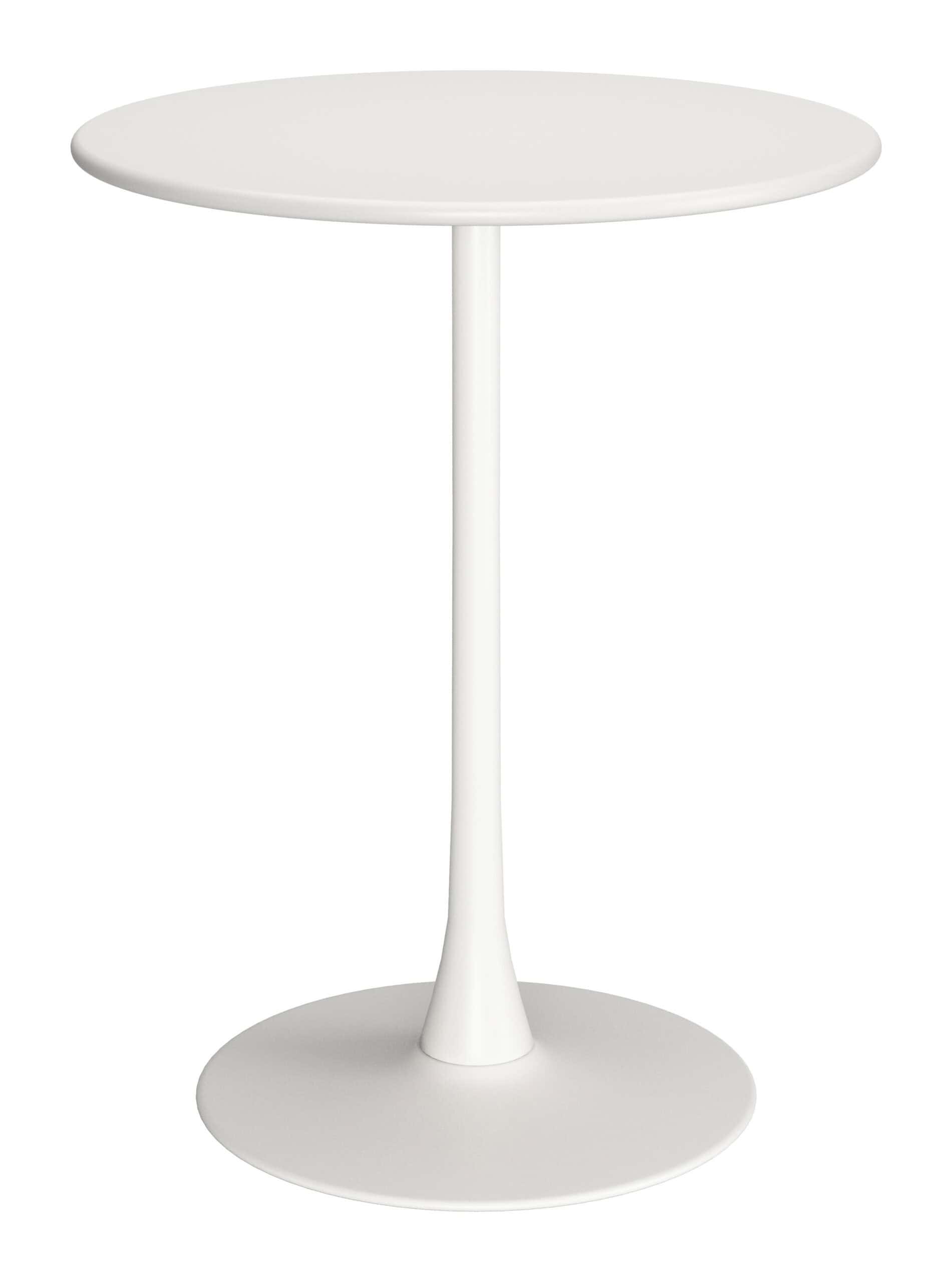 White Round Bar Table with Weather-Resistant Aluminum Frame