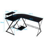 Space-Saving Reversible L-Shaped Desk with Shelf and CPU Stand