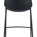 Black Faux Leather Barstool with Matte Steel Legs (Set of 2)