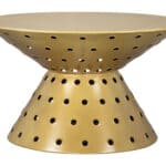 Modern Round Gold Coffee Table with Powder Coated Body