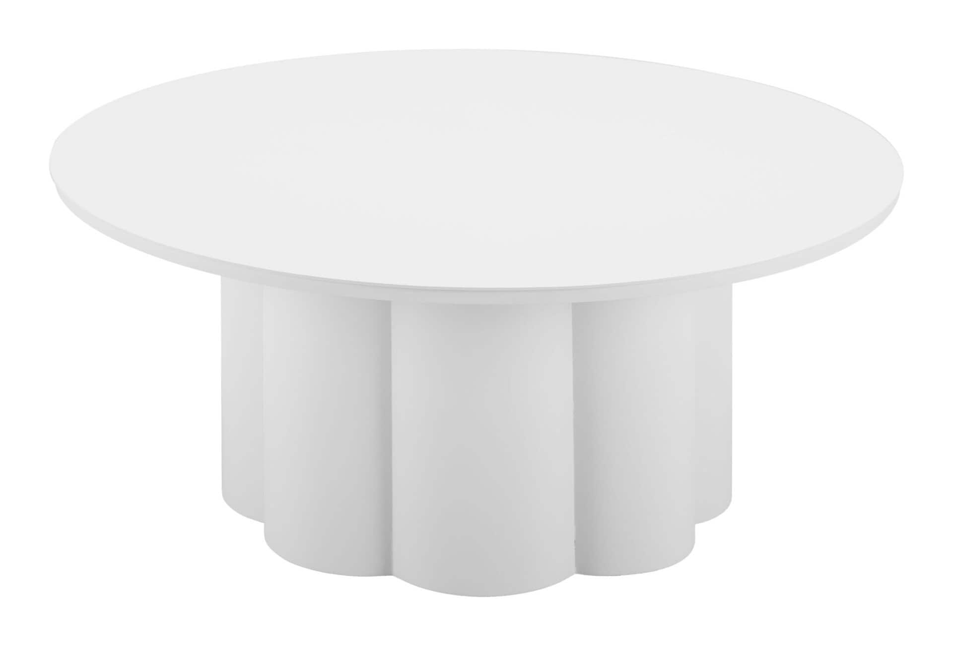 Modern White Aluminum Coffee Table with Sleek Round Design