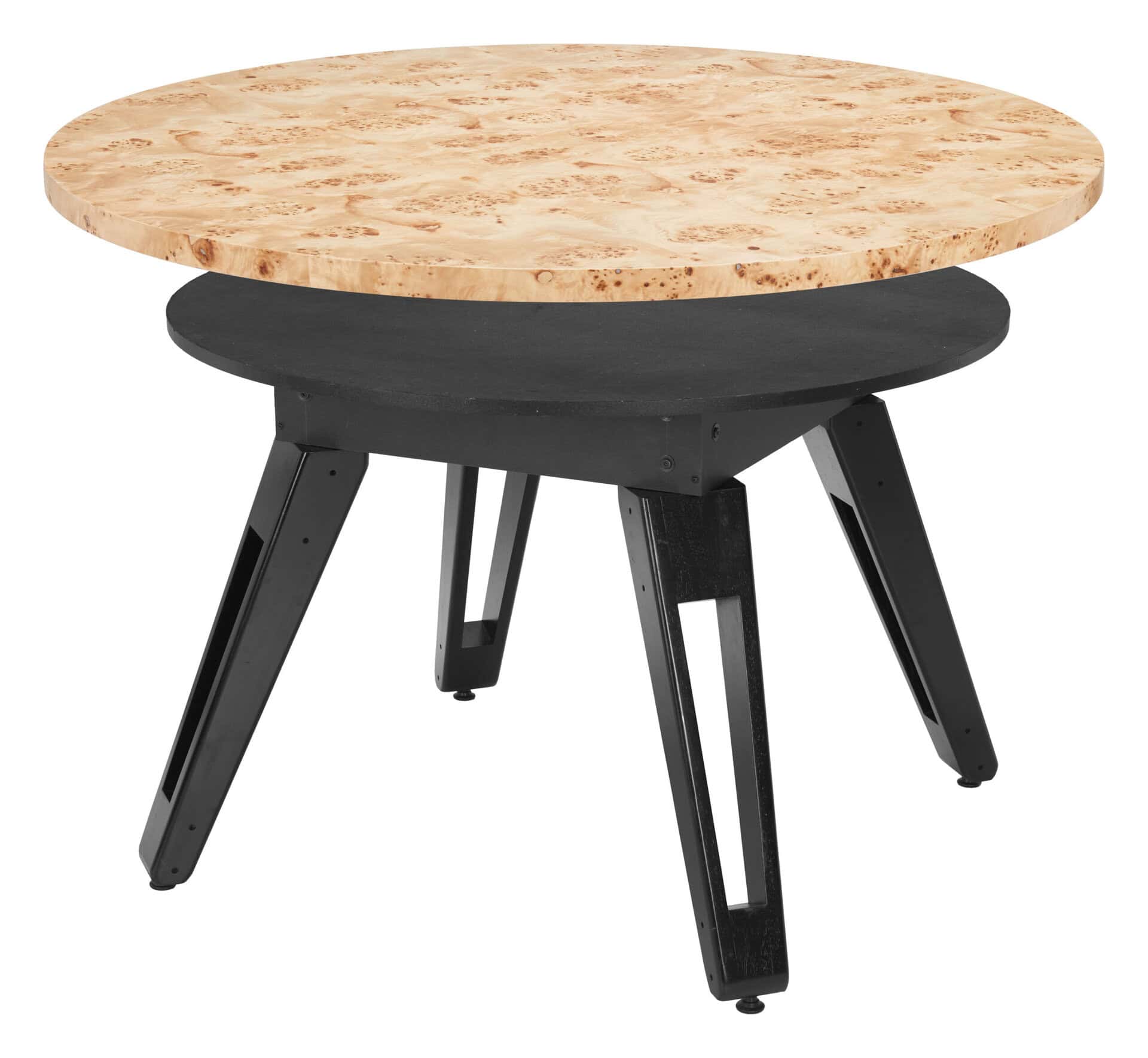 Convertible Burl Wood Dining and Poker Table with Storage
