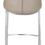 Brown Faux Leather Counter Stool with Stainless Steel Legs (Set of 2)