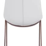 White Faux Leather Dining Chair with Walnut Legs (Set of 2)