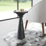 Minimalist Mango Wood Side Table with Round Top and Rubber Feet