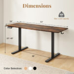 Adjustable Electric Standing Desk with Memory Settings and Hooks
