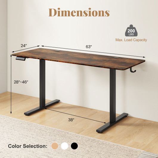 Adjustable Electric Standing Desk with Memory Settings and Hooks - Image 5