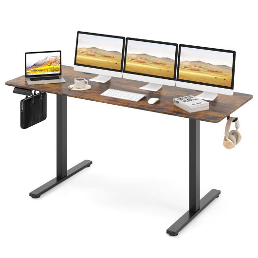 Adjustable Electric Standing Desk with Memory Settings and Hooks - Image 4