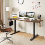 Adjustable Electric Standing Desk with Memory Settings and Hooks