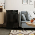 Compact Black Mini Fridge with Freezer and Adjustable Shelves