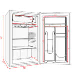 Compact Black Mini Fridge with Freezer and Adjustable Shelves