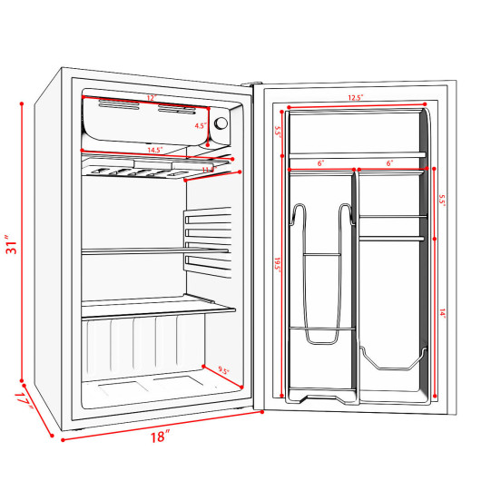 Compact Black Mini Fridge with Freezer and Adjustable Shelves - Image 5
