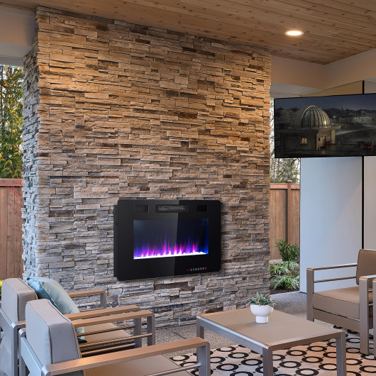 Ultra Thin 36 Inch Wall Mounted Electric Fireplace Heater