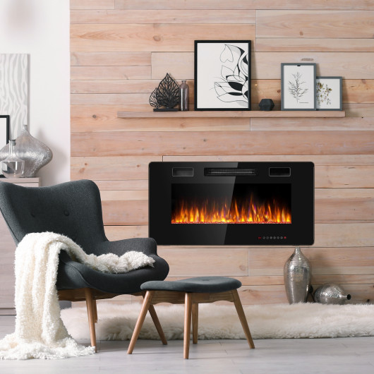 Ultra Thin 36 Inch Wall Mounted Electric Fireplace Heater
