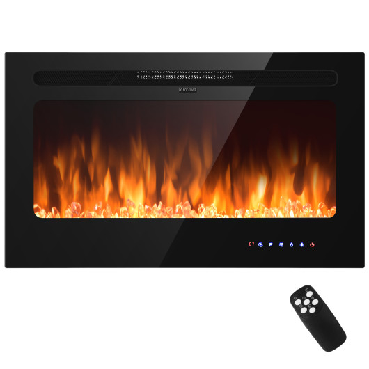 36 Inch Wall Mounted Electric Fireplace with Timer and Heater