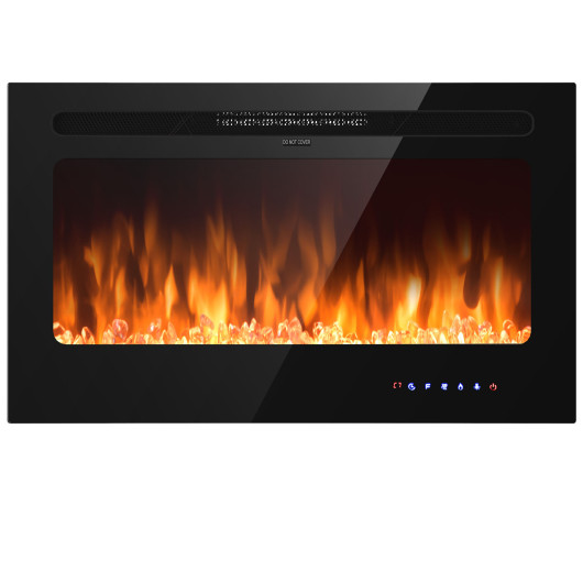 36 Inch Wall Mounted Electric Fireplace with Timer and Heater