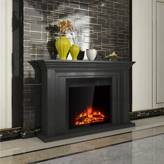 Electric Fireplace Heater with 7 Flame Settings and Remote
