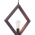 Distressed Black Diamond-Shaped Ceiling Lamp with Filament Bulb Style