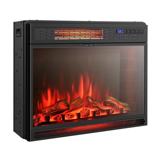 25 Inch Recessed Electric Fireplace Heater with Realistic Flame