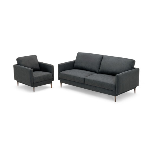 Modern Two-Seat Fabric Loveseat with Cushions for Small Spaces