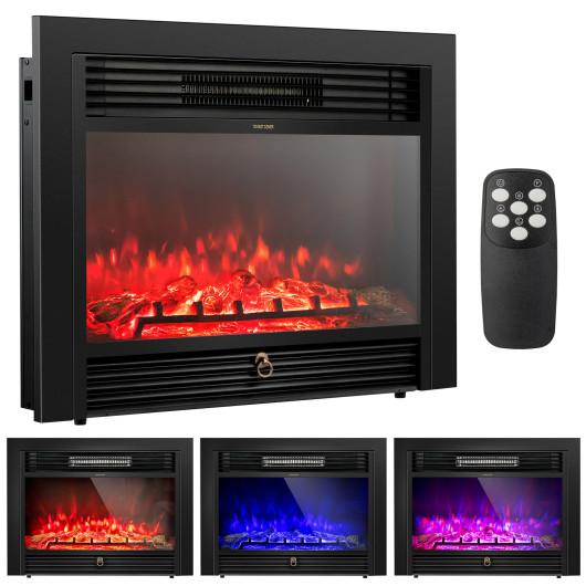 28.5 Inch Electric Fireplace with Adjustable Heat and Flame Colors