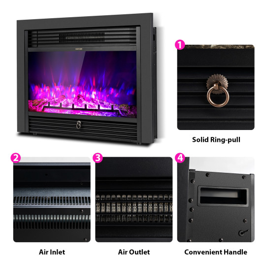 28.5 Inch Electric Fireplace with Adjustable Heat and Flame Colors