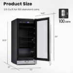 15 Inch 100 Can Built-in Freestanding Beverage Cooler Silver