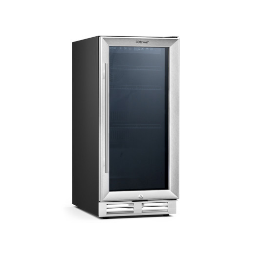 15 Inch 100 Can Built-in Freestanding Beverage Cooler Silver - Image 3