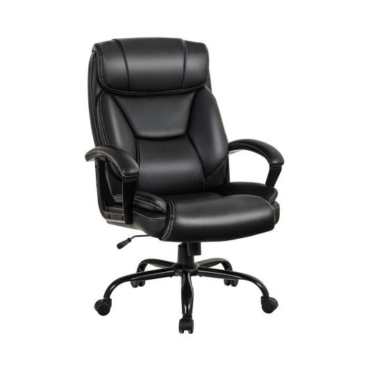 Ergonomic Massage Office Chair with 6-Point Vibration - Black