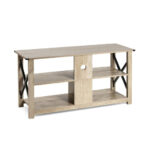 Rustic 3-Tier TV Stand with Open Shelves and Cable Management