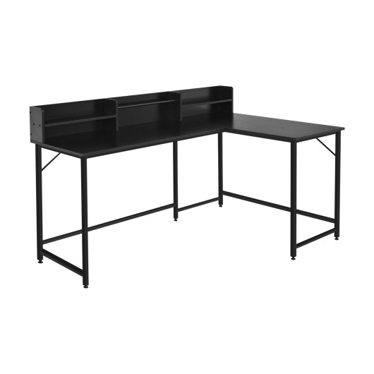 L-Shaped Computer Desk with Hutch and Bookshelf for Offices - Image 3