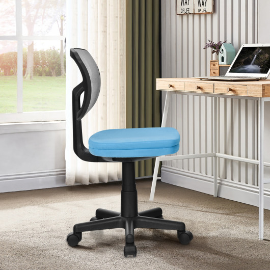 Adjustable Armless Mesh Office Chair with Wheels for Home