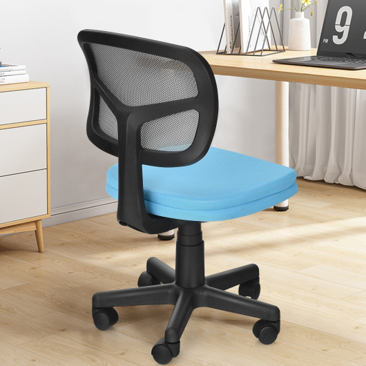 Adjustable Armless Mesh Office Chair with Wheels for Home