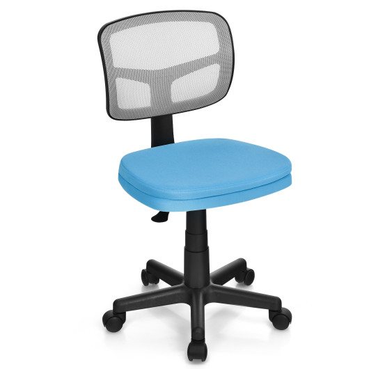 Adjustable Armless Mesh Office Chair with Wheels for Home
