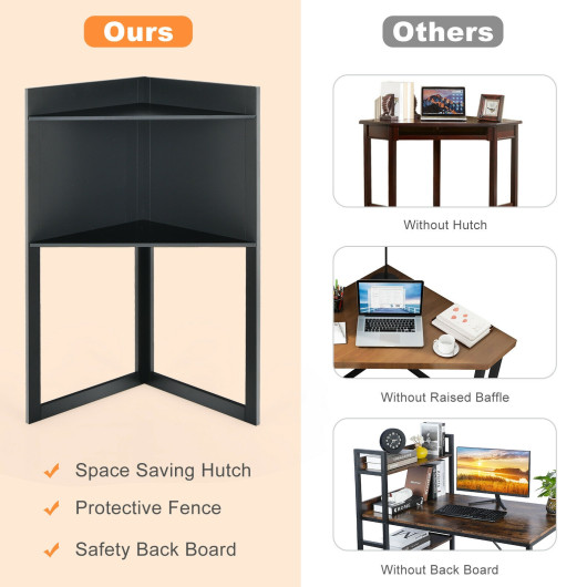 Corner Desk with Hutch, Shelves, and Space-Saving Design