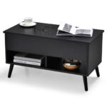 Lift Top Coffee Table with Hidden Compartment and Storage Shelves