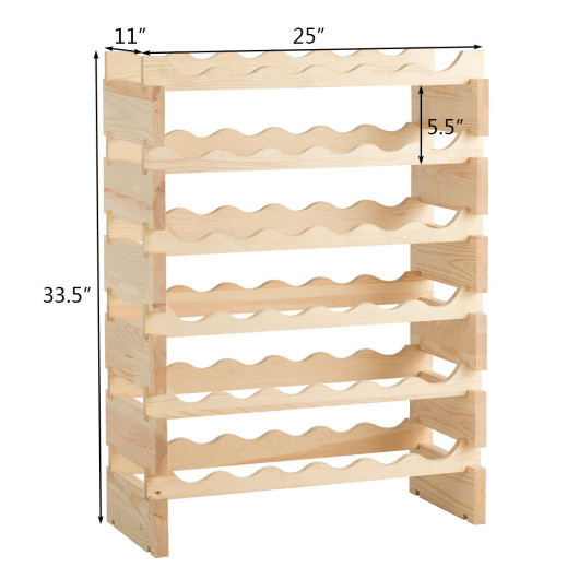 Stackable Wooden Wine Rack for 36 Bottles Wobble-Free Design - Image 5