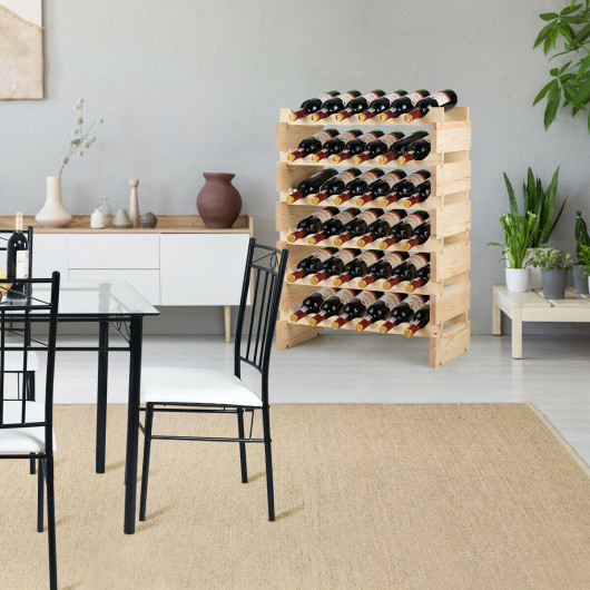 Stackable Wooden Wine Rack for 36 Bottles Wobble-Free Design - Image 2