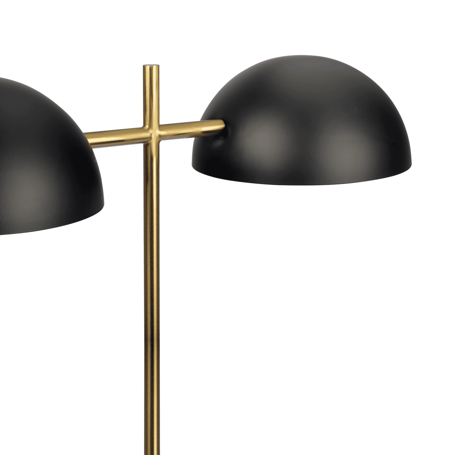 Black Marble and Metal Table Lamp with Double Light Design