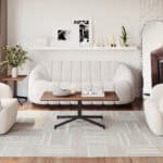 Adjustable Height Coffee Table with Laminate Top and Steel Base