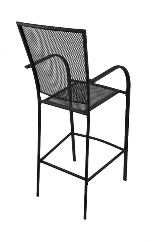 outdoor 30-inch steel bar stool with black mesh mesh seat and back