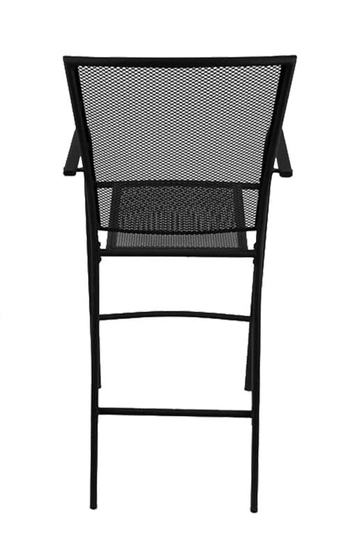 outdoor 30-inch steel bar stool with black mesh mesh seat and back
