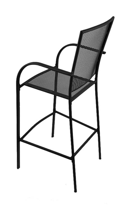 outdoor 30-inch steel bar stool with black mesh mesh seat and back