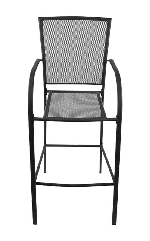 outdoor 30-inch steel bar stool with black mesh mesh seat and back