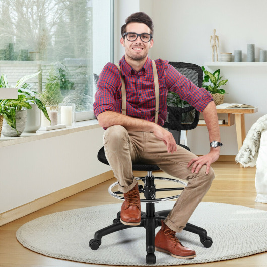 Ergonomic Adjustable Height Mesh Office Chair with Footrest - Image 2