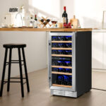 Dual Zone 30-Bottle Wine Cooler with Temperature Memory - Silver