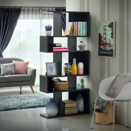 5 Tier Space-Saving Ladder Corner Bookshelf with Modern Design