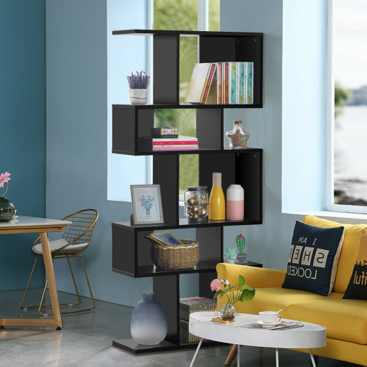 5 Tier Space-Saving Ladder Corner Bookshelf with Modern Design