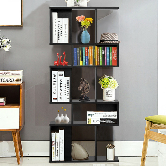 5 Tier Space-Saving Ladder Corner Bookshelf with Modern Design